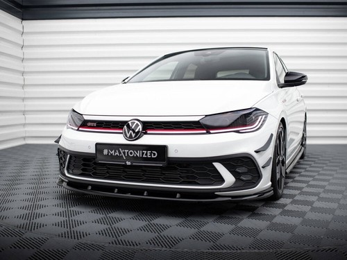 For Volkswagen Polo GTI Maxton Design Front Diffuser V1 Gloss Black ABS - Picture 3 of 5