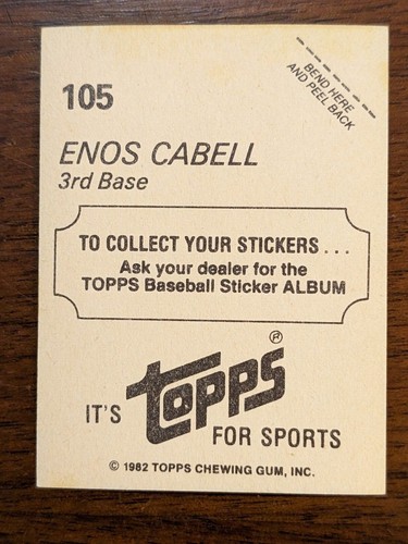 1982 Topps Stickers MLB Baseball Card Sticker Single #'s 01 - 140\ 50% Off 4 - Picture 456 of 534