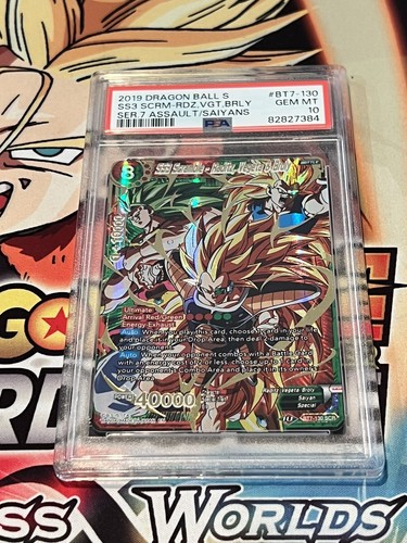 PSA 10 SS3 Scramble - Raditz, Vegeta & Broly - BT7-130 - Secret Rare SCR 💎 - Picture 3 of 5
