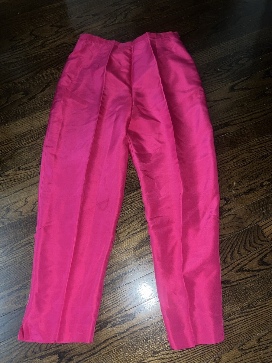 dark pink dress pants Mens Magenta Pink Wide Leg Dress Pants Stretch Gabardine 44/30