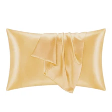 NOCHKA 100% Pure Mulberry Silk Gold Pillowcase  - Handmade in USA
