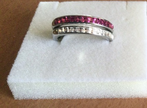 Tre anelli Brosway Size 20. 2 Tring verette in acciaio con pietre e 1 solitario - Foto 5 di 9