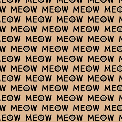 Clothworks - Purrfection - Meows - Digital - Dark Butter, Stoff BTY - Bild 1 von 9