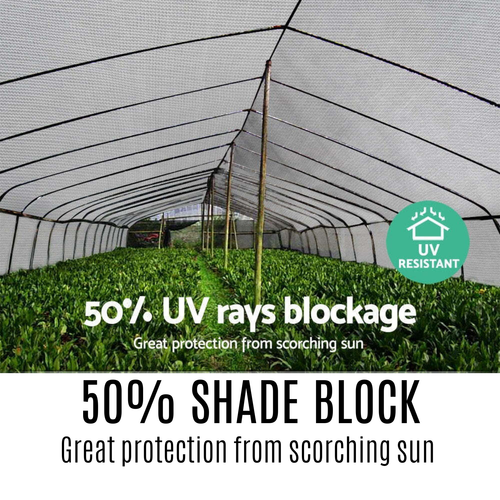 Instahut 3.66x10m 50% UV Shade Cloth Shadecloth Sail Garden Mesh Roll Outdoor Wh - Picture 6 of 12