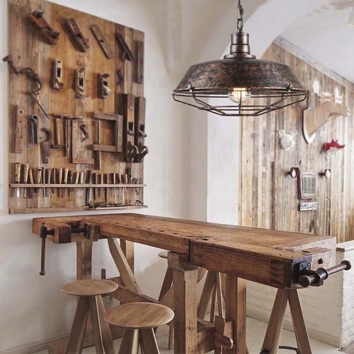 Industrial Metal Cage Pendant Light Vintage Barn Farmhouse Ceiling Lamp Fixture - Bild 6 von 12