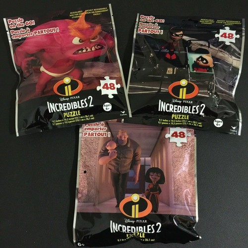 Disney Incredibles 2 Puzzle To Go 48pc (3 Pack) 6+yrs - Picture 1 of 6