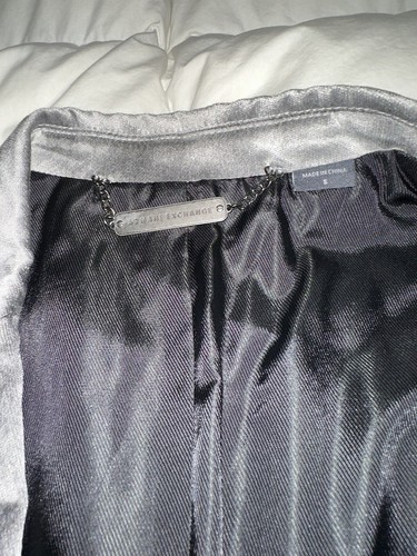 Blazer de plata brillante para hombre Armani Exchange talla S, sensación de terciopelo - Imagen 4 de 4