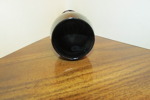 black wine glass for that '30' occasion, glass w/silver deco 9" tall (E hutch) - Picture 3 of 4