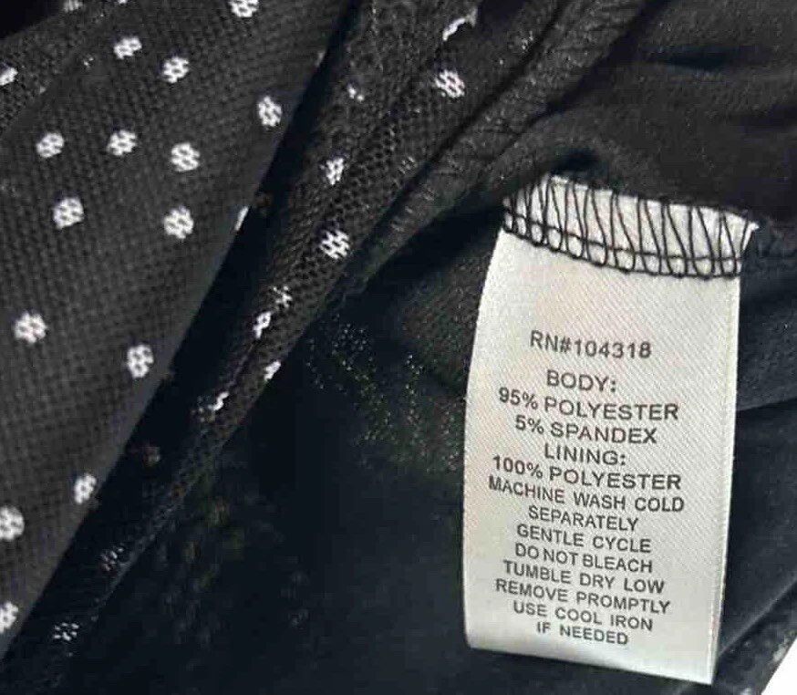 VETEMENTS Abito nero 101 Ocean Parkway piccolo a pois bianco maniche a volant nuovo con etichette