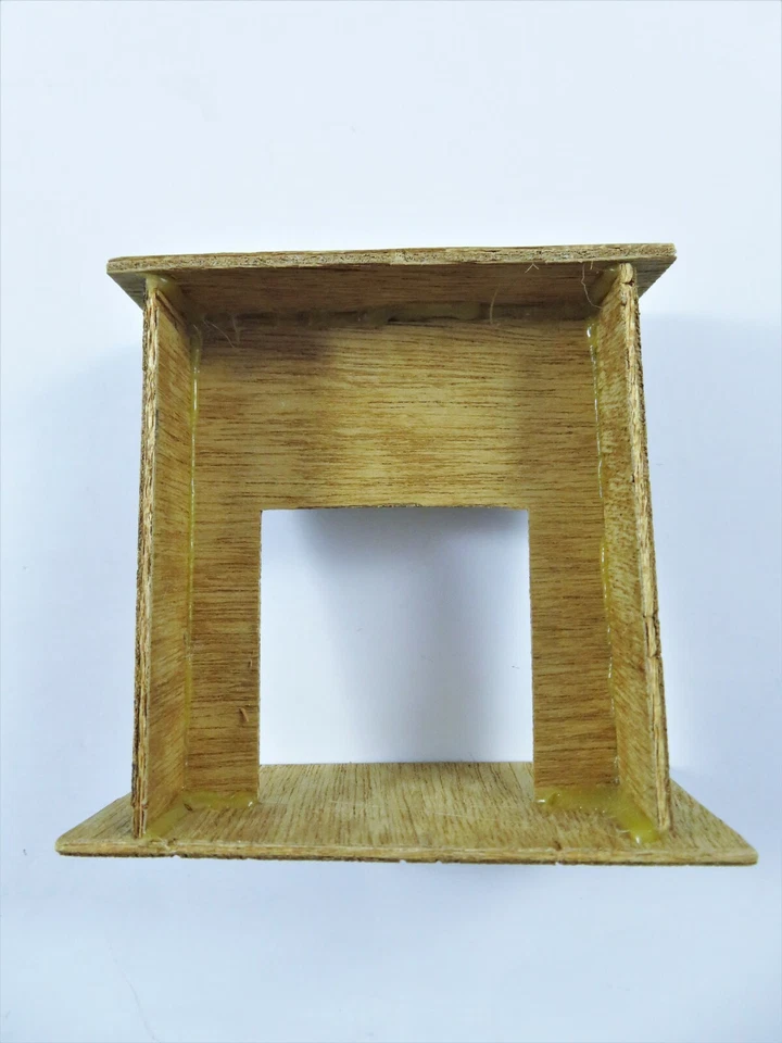 Vintage Handcrafted Dollhouse Miniature Wood Fireplace With Christmas Décor 6 Pc - Image 4 of 4