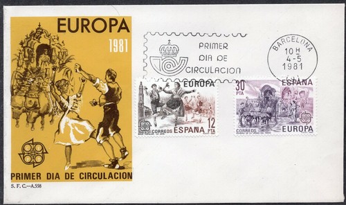 EUROPA CEPT 1981 - SPAIN - FOLKLORE - FDC - Picture 1 of 2