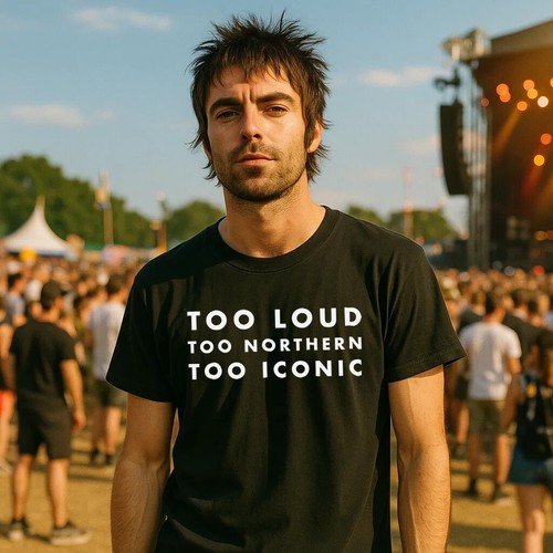 Camiseta Too Loud Northern ICÓNICA Hombres Mujeres Festival de Música Concierto Oasis Liam Noel - Imagen 2 de 7