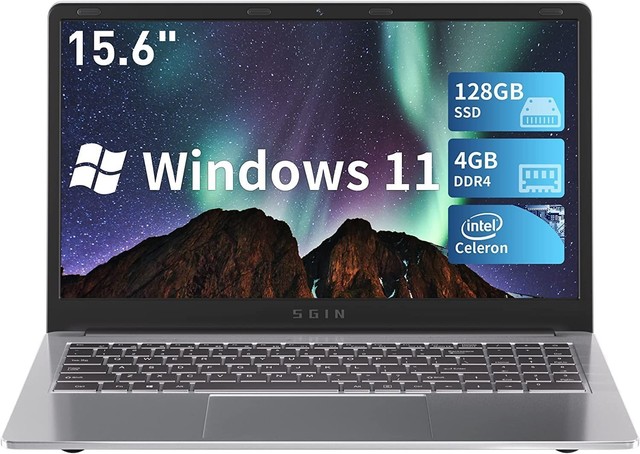 SGIN Laptop 15.6 Inch 4GB DDR4 128GB SSD Windows 11 Laptop with Celeron N4020 SGIN Laptop 15.6 Inch 4GB DDR4 128GB SSD Windows 11 Laptop with Celeron N4020