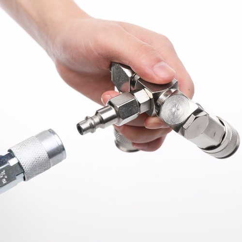 Air Hose Splitter 2-Way Quick Connect Manifold with 2pcs Universal Type Coupler - Picture 6 of 9
