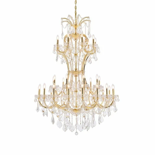 Large Crystal Chandelier Gold Entryway Foyer Dining Room 36 Light Fixture 64 in - Picture 5 of 9