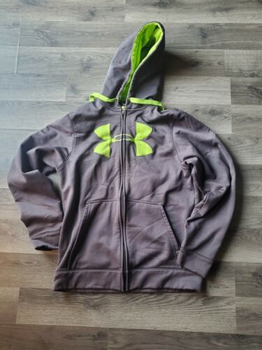 Boys Under Armour Hoodie Green And Grey. Size Small Loose - Afbeelding 1 van 3