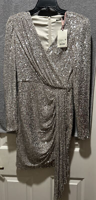 Alex Marie Sz 2 Miss Milly Silver Sequin Dress   Romantic Shimmer MSRP $208.00