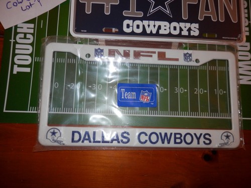 #1 Fan Dallas Cowboys license plate & license plate frame lot new vtg Lot Y - Picture 2 of 9