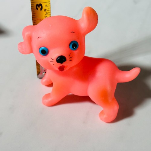 Kitsch Pink Bear and Dog Rubber Squeak Toys - Vintage Retro Toys - Vinyl Squeaky - Picture 8 of 8