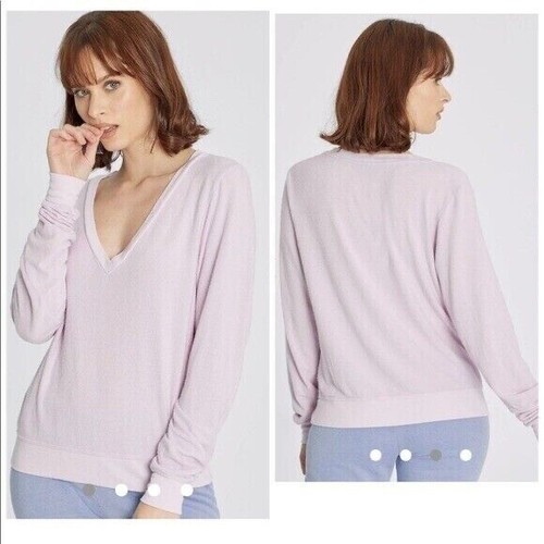 NWT Wildfox Rayon blend Baggy Beach Jumper Deep V-neck Sweatshirt Sz XS, S, M - Picture 3 of 13