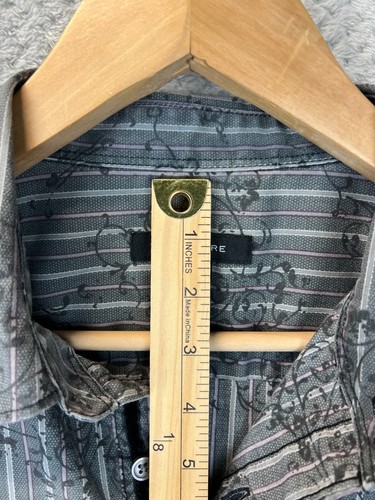 Structure Paisley Stripped Shirt Men L Preppy Eclectic Retro Club Graduation Y2K - Picture 11 of 24
