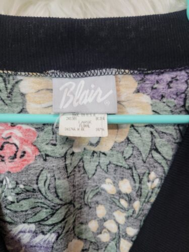 CARINO cardigan vintage anni 80 FLOREALE BLAIR grunge Dolly Riot Grrrl Goth Cottagecore - Foto 4 di 4