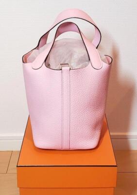 エルメス PICOTIN 18 LOCK ピンク 牛革 バケットバッグ Hermes Picotin Lock 18 PM Hand Bag Bucket Pink Purse Woman
