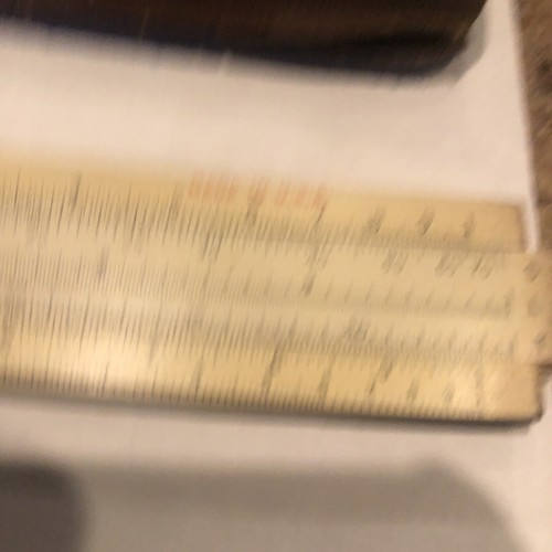 vintage Slide Rule: Dietzgen 1767P National in case,  back w ruler, sticker info - Picture 5 of 9