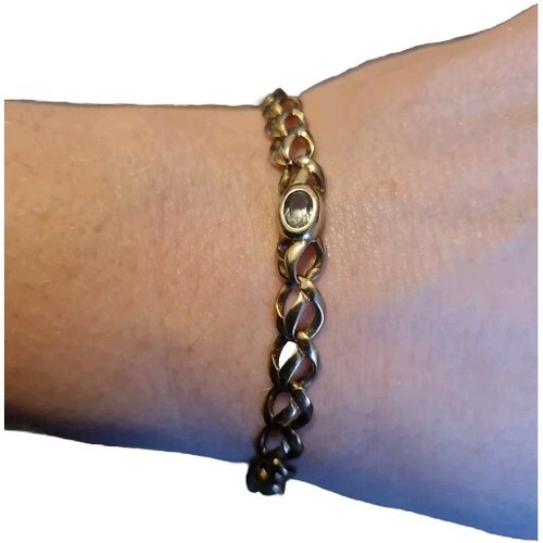 9ct GOLD AND MULTI COLOURED STONES TENNIS BRACELET Heavy Not Scrap 375 9k - Picture 2 of 6
