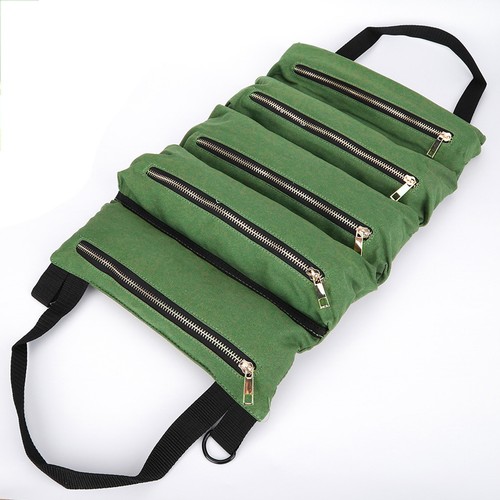 Portable Canvas Spanner Wrench Tool Roll Up Storage Bag Organizer Pouches Case - Picture 8 of 10