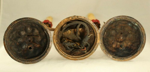 Antique French Boudoir Lamps - Set of 3 - Birds or Cranes - Porcelain Flowers - Picture 7 of 8