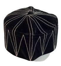 Authentic African Contemporary Native Made Felt Embroidery Fila/ Kufi Hat  22  