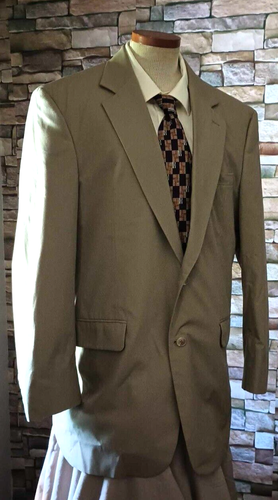 Jos A Bank Beige Cotton/Polyester  Blend 2 Button Suit Gordon  Size 40L vintage - Picture 1 of 11