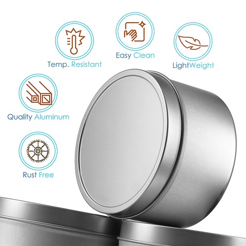 Candle Tins with Lids Metal Jars for Candles with Personalized Stickers for Lids - Picture 2 of 9