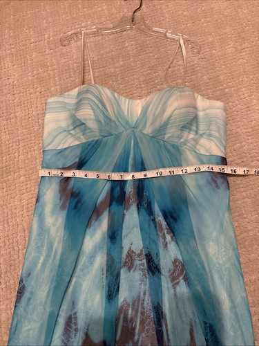 Aidan Mattox Women's Dress Size 10 Blue Print Strapless - Picture 8 of 8
