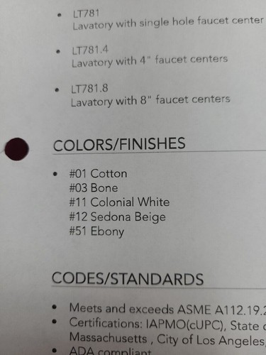 TOTO LT781#01 Clayton Single-Hole Self-Rimming Traditional Lavatory-25"x18.25" - Picture 4 of 13