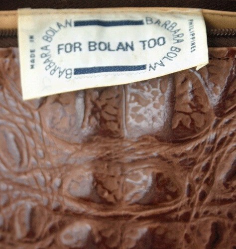Vintage BARBARA BOLAN TOO Braun Faux Alligator Tasche - Bild 3 von 3