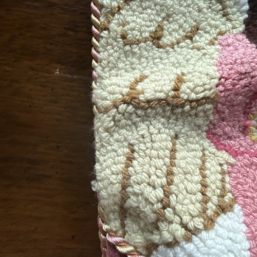 Needlepoint Weihnachtsstrumpf Engel Wolle Samt Rücken Dusty Rose 18" - Bild 3 von 11