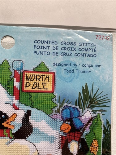 2001 Dimensions Whimsies Pingüinos y Gatos Perros Contados Punto de Cruz Kits de Vacaciones - Imagen 8 de 11