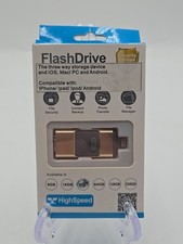 Dual Storage Flash Drive For iOS and PC High Speed 32GB Black New