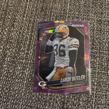 2025 prizm black football Purple Cracked Ice 120/149 Leroy Butler 