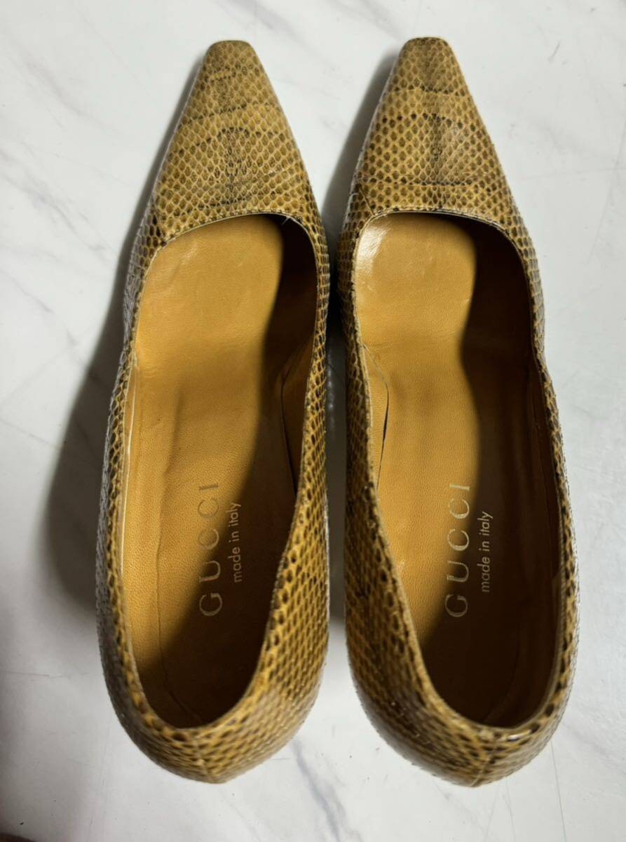 Rare Gucci Python Leather Heels Pumps Snakeskin S… - image 7