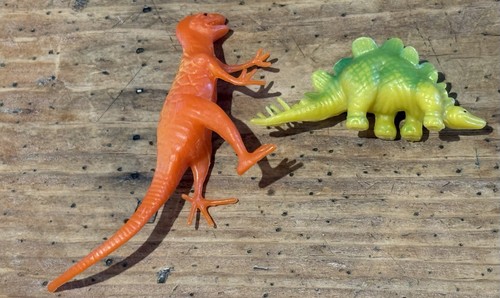 Weird DINOSAUR Toy Action FIGURES~BRIGHT Colors~Stegosaurus & T. Rex - Bild 6 von 7
