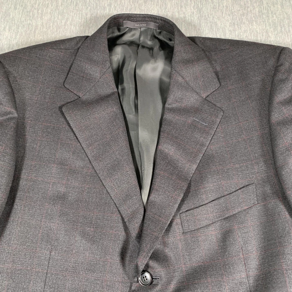 Костюм Ermenegildo Zegna мужской 44L серый дорожное шерстяное окно сделано в Италии - Изображение 3 из 4