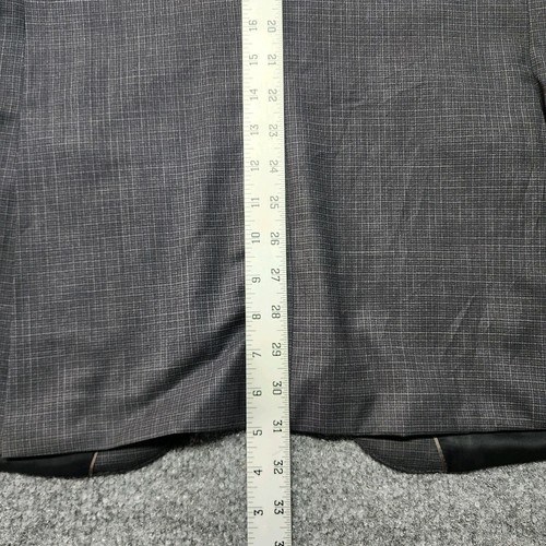 Traje de 2 piezas HUGO BOSS para hombre 40L largo 36x32 Super 100 lana gris a cuadros - Imagen 10 de 18
