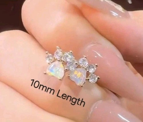 Paw Opal Stud Earrings - Picture 3 of 3