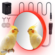 Bird Heater for Cage, Bird Warmer with Mirror Birdcage Heater 12V Bird Heater Pa
