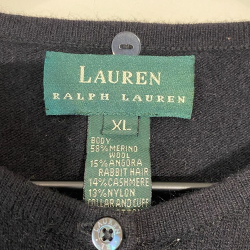 Maglione cardigan Lauren Ralph Lauren donna XL nero misto lana con bottoni - Foto 3 di 9