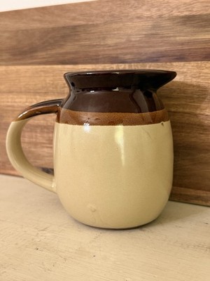 Vintage Unmarked Brown Drip Glaze Stoneware Pitcher Farmhouse Creamer 5'' Jug