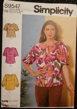 Simplicity 9547 R11443 Button Back Top & Tunic w Options 14-22 Easy To Sew UC FS